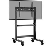 RFIVER Large TV Stand on Wheels for 50 55 60 65 70 75 80 83 86 Inch LCD LED OLED Flat Panel Plasma TV, Rolling TV Cart Trolly with Shelf, Wheels, Max VESA 800x600, up to 90KG.