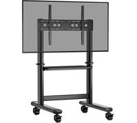 RFIVER Large TV Stand on Wheels for 50 55 60 65 70 75 80 83 86 Inch LCD LED OLED Flat Panel Plasma TV, Rolling TV Cart Trolly with Shelf, Wheels, Max VESA 800x600, up to 90KG