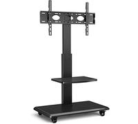 RFIVER Mobile Tall TV Stand on Wheels for 32-70 inch with Brackets Mount Rolling TV Cart Trolley Swivel Height Adjustable max VESA 600X400mm