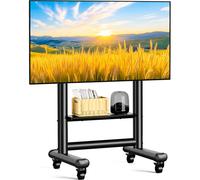 RFIVER Mobile TV Stand on Wheels for 50-86 Inch LCD LED OLED Flat Panel Plasma TV,TV Floor Stand with Shelf Tall TV Stand Wheels Max. VESA 800x600mm up to 68 kg