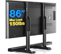 Rfiver Table Top TV Stand with Height Adjustable TV Legs, TV Stands Base with Cable Management for Most 24 to 86 Inch Flat or Curved TVs, Steel TV Feet Holds up to 150 lbs, Max VESA 800x600mm, Black