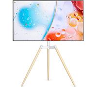 RFIVER Tripod Easel TV Stand for 32-65 Inch LED LCD OLED Screen - Swivel and Height Adjustment Wooden TV Floor Stand - Max VESA 400x400mm - Max Load 35kgs