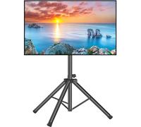Rfiver Tripod TV Stand, Portable TV Stand Mount for 37-80 Inch LED LCD OLED Flat/Curved Screen TVs, Height Adjustable Display Floor TV Stand, Foldable MonitorTV Stand, Holds Up to 110lbs