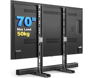 RFIVER Universal TV Stand Base TV Legs fit Most 20-70 LCD LED Flat Screen Inch TVs, Table Top Pedestal TV Legs with Height Adjustment Holds 50KG Max VESA 800x600mm