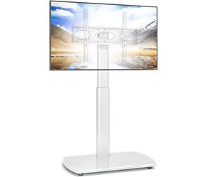 RFIVER Universal TV Stand Slim Corner TV Floor Stand for 32-70 Inch TVs, Height Adjustable Swivel Cantilever Tall TV Stand with Tempered Glass Base