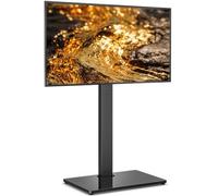 RFIVER Universal TV Stand Slim Corner TV Floor Stand Max VESA 400x400mm | Black TV Unit for 32-70 Inch TVs, Height Adjustable Swivel Cantilever Tall TV Stand with Tempered Glass Base up to 45kg