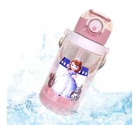 RFJYGWQM 700ml Princess Water Bottle Flip Up Straw- BPA Free - Cute Sports Bottle, Kawaii Drinking Large Capacity Reusable Leak Proof Drink Ideal For School Nursery Sports Picnic, TKC1043