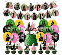 RFJYGWQM Anime Cartoon Party Decoration, 30pcs Wicked Birthday Decorations, Wicked Birthday Party Decorations, Magic Witch Party Supply Set, Birthday Party Supplies, Birthday Cupcake Toppers
