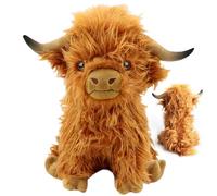 RFJYGWQM Highland Animal Toy For Mom, Highland Bull Animal, Realistic Cow Scottish Doll,Soft Cuddly Plush, Farm Toy Gift For Kids, Boys Girls Stuffed Doll