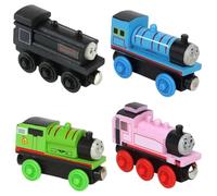 RFJYGWQM Train Vehicle Set 4PCS Mini Pull Cars Train Cars Toy Mini Play Vehicle Collectable Model Kids Boys Girls and Movie Fans Birthday