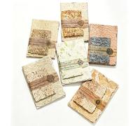 rflaueo 168Pcs Scrapbook Paper Kit, 6 Styles Handmade Texture Pack, Embossed and Tear-Edge Journaling Paper for Junk Journal, Scrapbooking, Card Making, Craft Projects(L56-1)