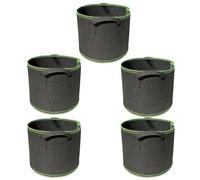 rflaueo 5-Pack 3 Gallon Plant Grow Bags Grow Bags Heavy Duty Thickened Nonwoven Aeration Fabric Pots with Handles for Vegetables Flowers Herbs Potato Tomato Carrot Strawberry(U144-5)