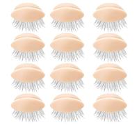 rflaueo 6Pairs Replaced Eyelids Silicone Double Eyelashes Replacement for Mannequin Head for Mannequin Head Removable Realistic Eyelids with Eyelashes Mannequin Head Eyelids(U167-2)