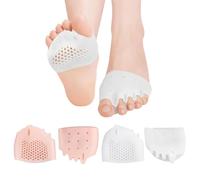 rflauoe 2 Pcs Gel Toe Separators with Metatarsal Pads, Soft Silicone Orthotic Pads for Forefoot Pain Relief, Bunion and Overlapping Toes Correction (L02-2)