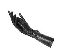 Rfmfkkg Women's Long Leather Gloves Winter Long Gloves Touchscreen Opera Evening Dress Driving Gloves Black 8