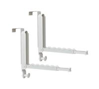 RFOUO Clothes Drying Rack Foldable 2pc,Over The Door Hooks with Retractable Rod,Foldable Over The Door Drying Rack for Laundry Bathroom Travel Hangers(Off White, 2 Pack)