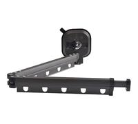 RFOUO Wall Mounted Clothes Airer Indoor,NO Drill Foldable Clothes Drying Rack with Suction Up,Space-Saving Clothes Rail for Laundry Balcony Bathroom Organizer,10kg Load(2-Fold suction cup，Grey)