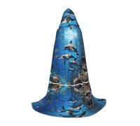 RFRZYGYBC Killer Whale Print Printed 35-55 inch Long Hooded Cloak Halloween Party for Teenagers, Carnival Costume Coats Halloween Hooded Cloak for Cosplay