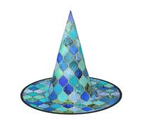 RFRZYGYBC Stone Pattern Print Halloween Cone Witch Hat Cosplay For Women Wizards Hat Masquerade Halloween Party Accessories 3 Pcs