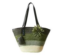 RFSHKOP crossbody bags handmade-woven straw shoulder bag large capacity handbag-a-green