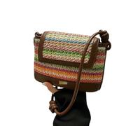 RFSHKOP crossbody bags woven straw bag female messenger bucket leisure seaside vacation beach bag-color