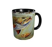 RFSHOP Ceramic Coffee Mug Brook Trout Fly Fishing Print Coffee Mug for Coffee,Cappuccino,Cocoa,Home Office Tea Cup