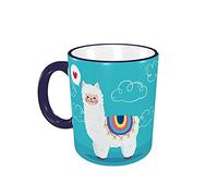 RFSHOP Ceramic Coffee Mugs Blue Cute Alpaca Design Package 11oz