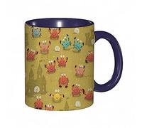RFSHOP Coffee Mug Crab Theme Cartoon Style Crab and Seashells and Sandcastle On The Beach Coffee Print 11Oz Ceramic Tea Cup with Handle for Home Office Christmas Birthday
