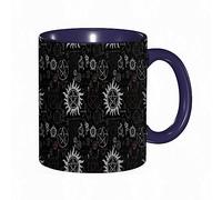 RFSHOP Coffee Mug Supernatural Symbols Black Print 11Oz Ceramic Tea Cup with Handle for Home Office Christmas Birthday