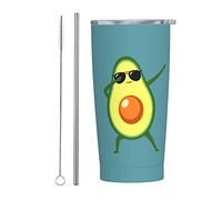 RFSHOP Cute Avocado 590ml Travel Mug Thermal Stainless Steel with Lid Leakproof Coffee Cup for Hot & Cold Drinks