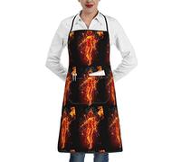 RFSHOP Fire Nude Woman Flame Stain Resistant Apron,Unisex Apron,1 Pocket In The Middle,Suitable For Kitchen Cooking Waitress Chef Grill A