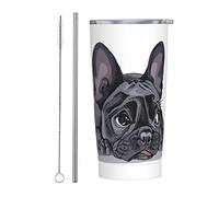 RFSHOP French Bulldog 590ml Travel Mug Thermal Stainless Steel with Lid Leakproof Coffee Cup for Hot & Cold Drinks