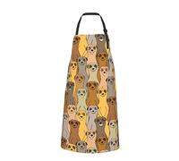RFSHOP Funny Smiling Meerkats Apron With Pockets Waterproof Kitchen Chef Cooking Aprons For Women Men
