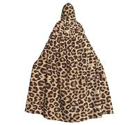 RFSHOP Halloween Hooded Cloak For Adults - 100% Polyester Fiber - Oversized Hood With Bow Tie - Comfortable And Durable Fun Leopard Print Prints Black