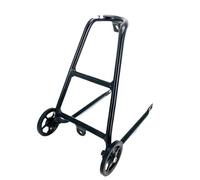 RFSHOP Motorcycle Rear Luggage For Brompton Rear Rack Q-Type Aluminum Alloy Ultralight Racks With Easywheel Silver Black Folding Bike Luggage Carrier. Motorcycle Luggage Rac(Rack-Wheel Black)