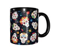 RFSHOP Mug Cup,Mexican Sugar Skull Mugs,Ceramic Tea Cup Coffee and Hot Chocolate Cups for Home Office 11 Oz