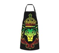 RFSHOP Rasta Lion Apron With Pockets Waterproof Kitchen Chef Cooking Aprons For Women Men
