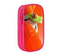 RFSHOP Red Eyes Tree Frogs Pencil Case Big Capacity Pen Pouch,Large Storage Pen Bag Durable 3 Compartment