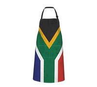 RFSHOP South Africa Flag Wood Background Apron With Pockets Waterproof Kitchen Chef Cooking Aprons For Women Men