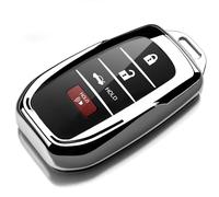 RFSRZ for Toyota Key Fob Cover,Soft Key Shell Case for 2025 Camry 2019 - 2022 2023 2024 2025 Venza RAV4 Prime Sienna Land Cruiser Fortuner Mirai Grand Highlander Prius Collora 4/5/6 Buttons (Silver)
