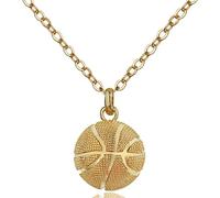 RFTWXHPN Basketball Gift Necklaces for Boys Girls Gold Silver Basketball Pendant Necklace for Women Men Christmas Birthday Gifts for Son Niece Basketball Player Coaches Gifts for Girls Boys, S, Zinc