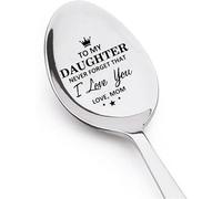 RFTWXHPN Christmas Birthday Gift Spoon for Daughter from Mom to My Daughter Gifts Never Forget that I Love You Spoons for Daughter Engraved Spoon for Daughters Daughter Coffee Tea Gift