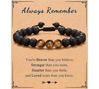 RFTWXHPN Inspirational Gift Bracelets for MenAlways Remember You're Braver Than You Believe Bracelet for Uncle Brother Encouragement Gifts for Men Gift with Message Card