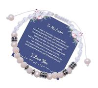 RFTWXHPN Sister Sisters Gifts Bracelet from Sister Christmas Birthday Gift for Sister Sisters Morse Code Bracelets for Little Big Sister Morse Code Bracelet Gift with Message Card