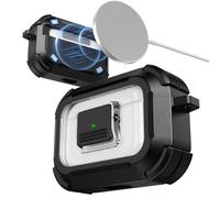 RFUNGUANGO Compatible AirPods Pro 2nd/1st Generation Protective Case with Cleaning Kit, Magsafe Compatible, Magnetic Auto-Lock for iPod Pro Charging Case (USB-C/Lightning Cable)-Black