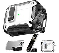 RFUNGUANGO Compatible AirPods Pro 2nd Generation / 1st Generation Protective Case with Phone Holder and Compatible Back Magnetic Suction Function, Suitable for AirPods Pro 2 Case, White