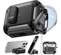 RFUNGUANGO Compatible AirPods Pro 2nd Generation / 1st Generation Protective Case with Phone Holder and Compatible Back Magnetic Suction Function, Suitable for AirPods Pro 2 Case, Black