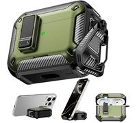 RFUNGUANGO Compatible AirPods Pro 2nd Generation / 1st Generation Protective Case with Phone Holder and Compatible Back Magnetic Suction Function, Suitable for AirPods Pro 2 Case, Military green