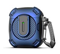 RFUNGUANGO Compatible with AirPods 2nd/1st Case with Cleaner Kit, 2024 New Space-themed Hard Protective Case,Military Hard Shell Protective Armor with Lock Case, front LED visible,Cosmos-Blue