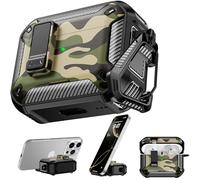 RFUNGUANGO Compatible with AirPods Pro 3rd Generation Protective Case with Phone Holder Compatible with Back Magnetic Suction Function Suitable for AirPods Pro 3 Protective Case-Camouflage